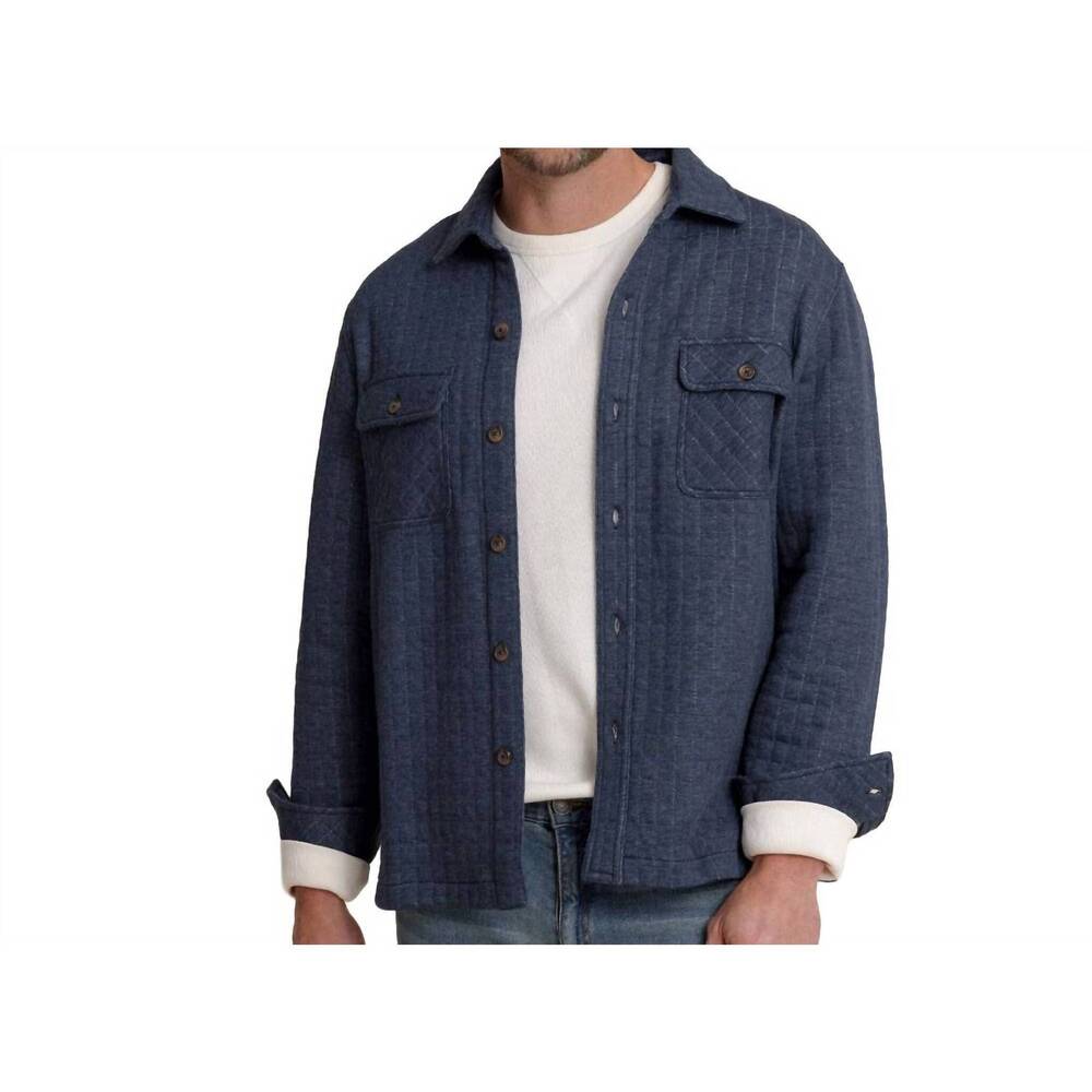 NEW SOUTHERN TIDE fairwood quilted knit shacket in dress blue